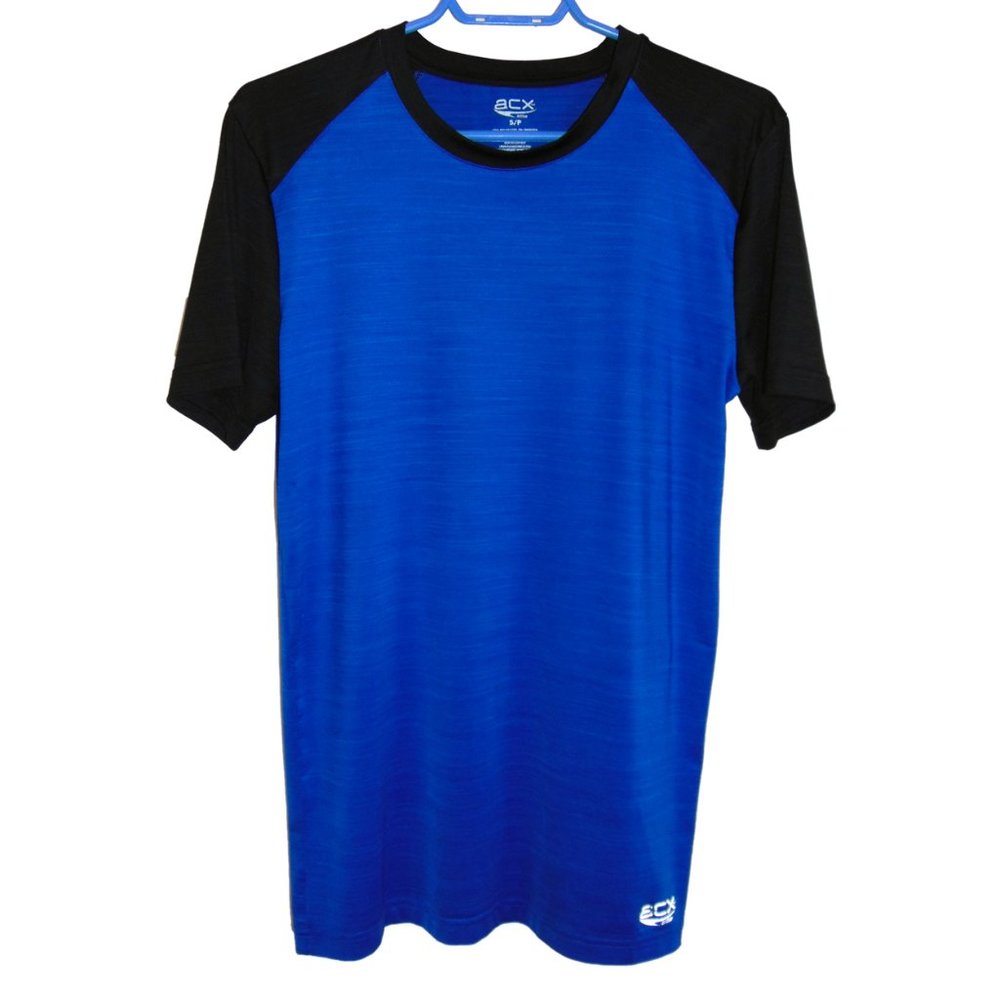 ACX Active Blue Tee with Black Short Sleeves S